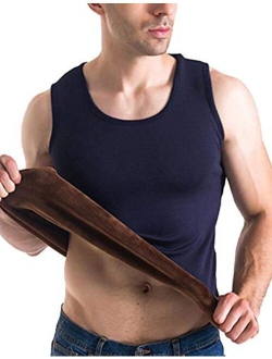 Flygo Men's Winter Warm Thermal Tank Top Fleece Lined Underwear Vest