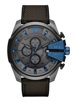 Men's Chronograph Mega Chief Gray Nylon Strap Watch 51mm