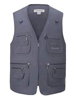 Flygo Mens Summer Outdoor Work Safari Fishing Travel Photo Vest with Pockets