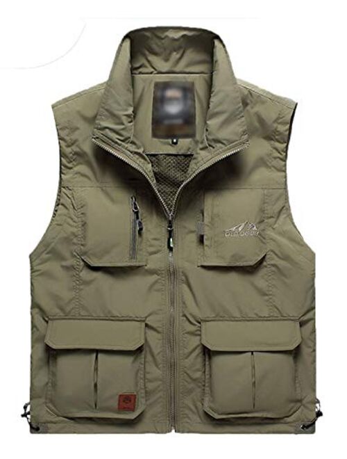 Buy Flygo Men's Lightweight Outdoor Travel Work Fishing Vest With Multi- Pockets online