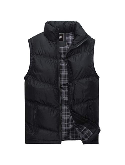 Flygo Men's Casual Quilted Puffer Lightweight Vest Gilets Sleeveless Jacket Coat