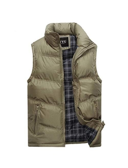 Flygo Men's Casual Quilted Puffer Lightweight Vest Gilets Sleeveless Jacket Coat