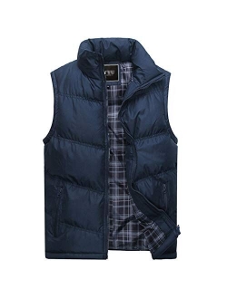 Flygo Men's Casual Quilted Puffer Lightweight Vest Gilets Sleeveless Jacket Coat