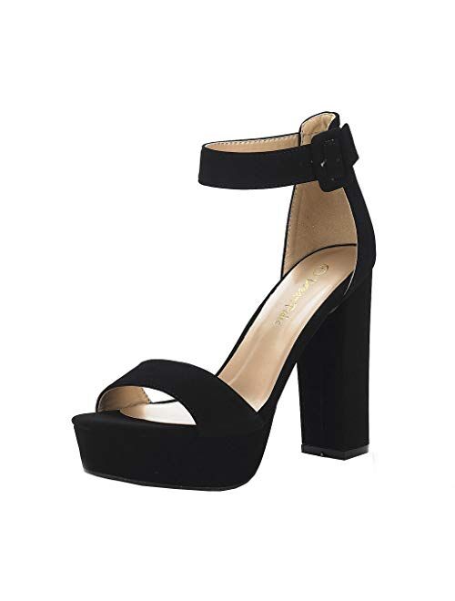 DREAM PAIRS Women's Hi-Lo High Heel Platform Pump Sandals