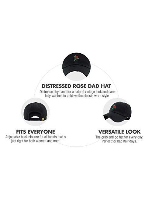 Kbethos Rose Flowers Love Good Vibes Men Women Dad Hat Baseball Cap Adjustable Unisex