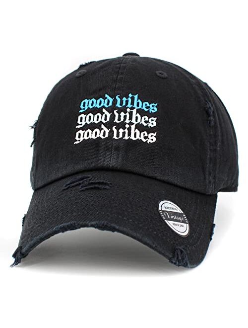 Kbethos Rose Flowers Love Good Vibes Men Women Dad Hat Baseball Cap Adjustable Unisex