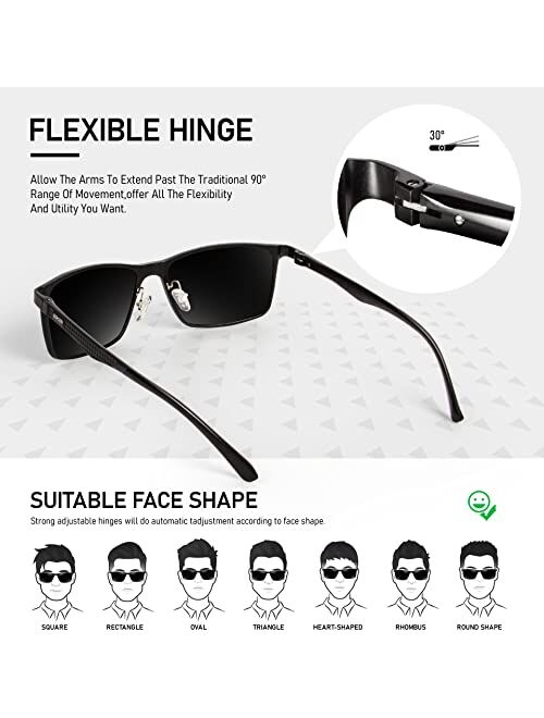 Bircen Mens Polarized Driving Sunglasses For Mens Women Al-Mg Metal Frame Lightweight Fishing Sports Outdoors