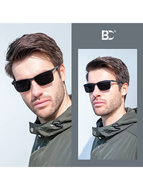 Bircen Mens Polarized Driving Sunglasses For Mens Women Al-Mg Metal Frame Lightweight Fishing Sports Outdoors