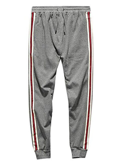 Flygo Men's Sherpa Lined Running Active Sweatpants, Winter Warm Fleece Joggers Pants