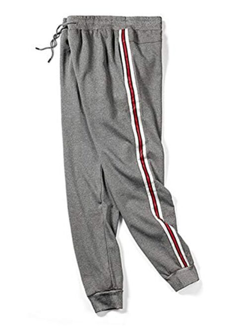 Flygo Men's Sherpa Lined Running Active Sweatpants, Winter Warm Fleece Joggers Pants