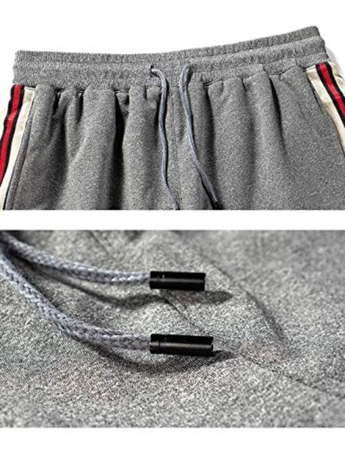 Flygo Men's Sherpa Lined Running Active Sweatpants, Winter Warm Fleece Joggers Pants