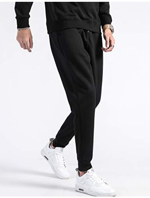 Flygo Men's Sherpa Lined Athletic Sweatpants Winter Warm Fleece Track Pants