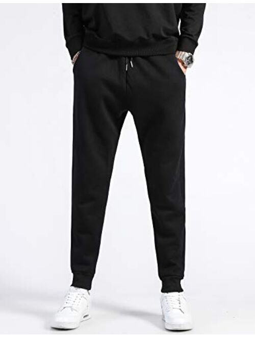 Flygo Men's Sherpa Lined Athletic Sweatpants Winter Warm Fleece Track Pants