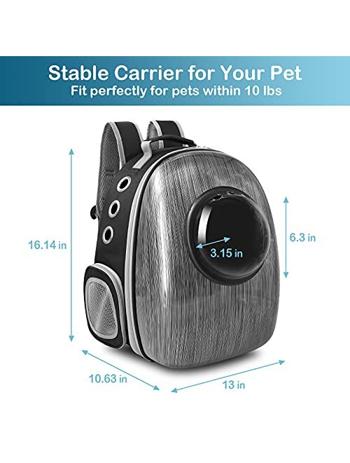 Henkelion Cat Backpack Carrier Bubble Bag, Space Capsule Shell Dog Backpack Carrier for Small Pets Dogs, Pet Carrier Dog Backpack Airline Approved Travel Carrier - White 