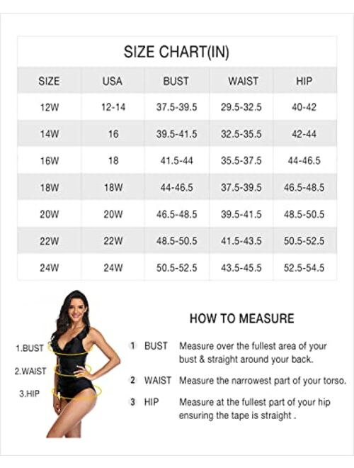 Yonique Women Plus Size One Piece Swimsuits Tummy Control Bathing Suits Twist Front Ruched Swimwear