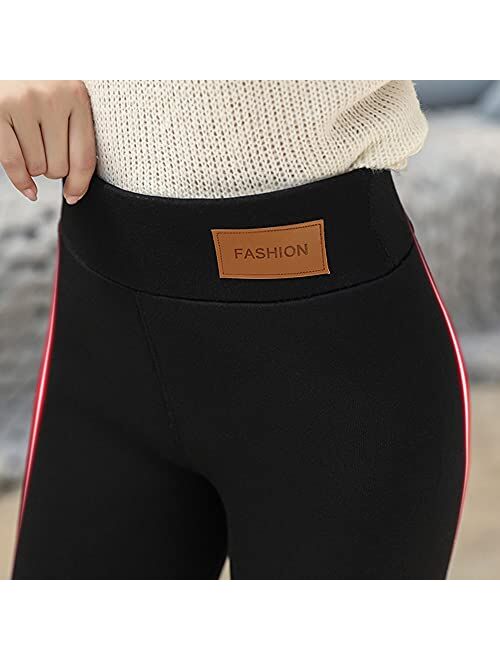 Hixiaohe Women's Casual Sherpa Fleece Lined Warm Leggings Thicken Thermal Tight Pants