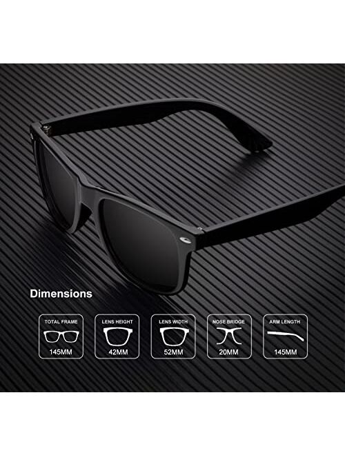 Kaliyadi Polarized Sunglasses for Men and Women Matte Finish Sun glasses Color Mirror Lens 100% UV Blocking (3 Pack)