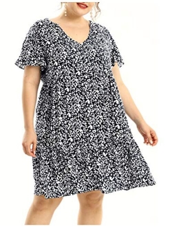 Shiaili Light Plus Size Dresses for Women Flowy Ruffle Modest Dress