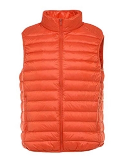 Flygo Men's Outdoor Lightweight Packable Puffer Vest Sleeveless Casual Work Down Vests