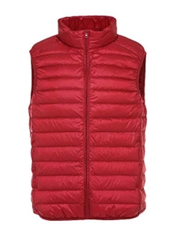 Flygo Men's Outdoor Lightweight Packable Puffer Vest Sleeveless Casual Work Down Vests