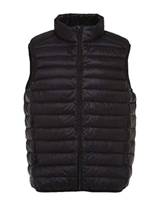 Flygo Men's Outdoor Lightweight Packable Puffer Vest Sleeveless Casual Work Down Vests