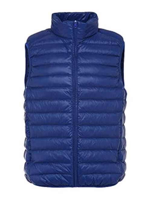 Flygo Men's Outdoor Lightweight Packable Puffer Vest Sleeveless Casual Work Down Vests