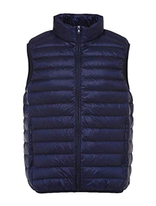 Flygo Men's Outdoor Lightweight Packable Puffer Vest Sleeveless Casual Work Down Vests