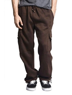 G-Style USA Men's Solid Fleece Heavyweight Cargo Pants