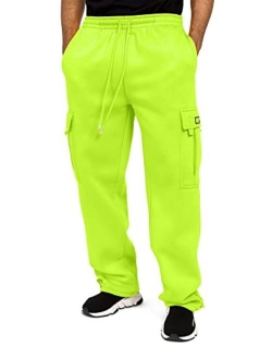 G-Style USA Men's Solid Fleece Heavyweight Cargo Pants