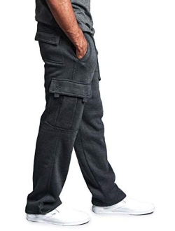 G-Style USA Men's Solid Fleece Heavyweight Cargo Pants