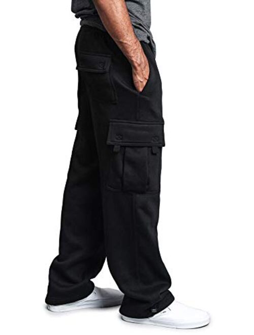 G-Style USA Men's Solid Fleece Heavyweight Cargo Pants