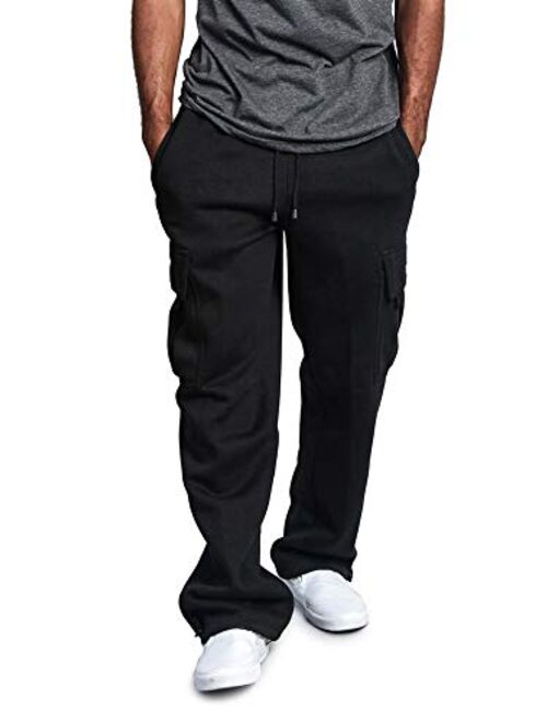 G-Style USA Men's Solid Fleece Heavyweight Cargo Pants