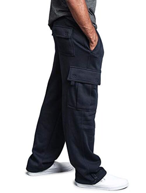 G-Style USA Men's Solid Fleece Heavyweight Cargo Pants