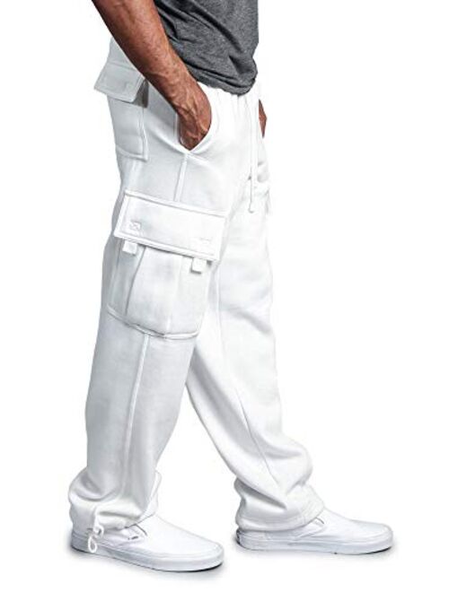 G-Style USA Men's Solid Fleece Heavyweight Cargo Pants