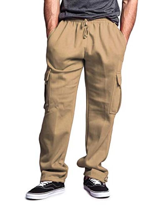 G-Style USA Men's Solid Fleece Heavyweight Cargo Pants