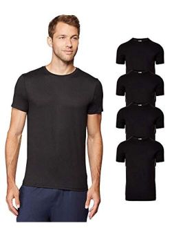 Mens 4 Pack Cool Quick Dry Active Basic Crew T-Shirt