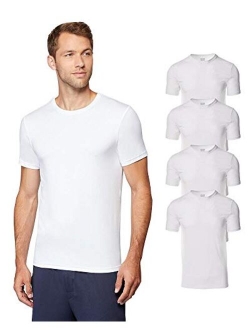 Mens 4 Pack Cool Quick Dry Active Basic Crew T-Shirt
