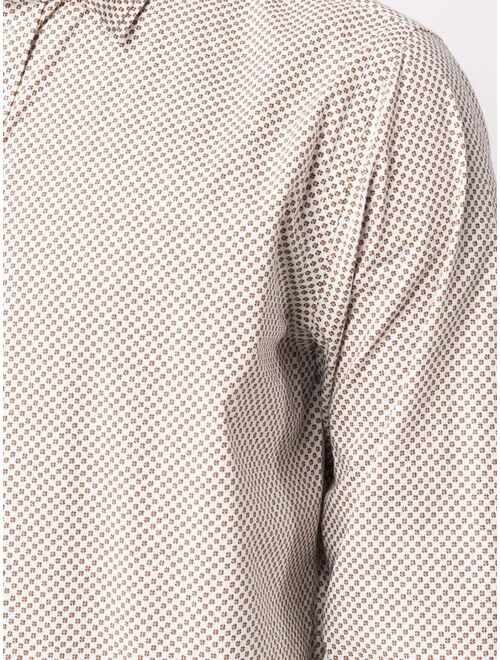 Canali spot-print long-sleeved shirt