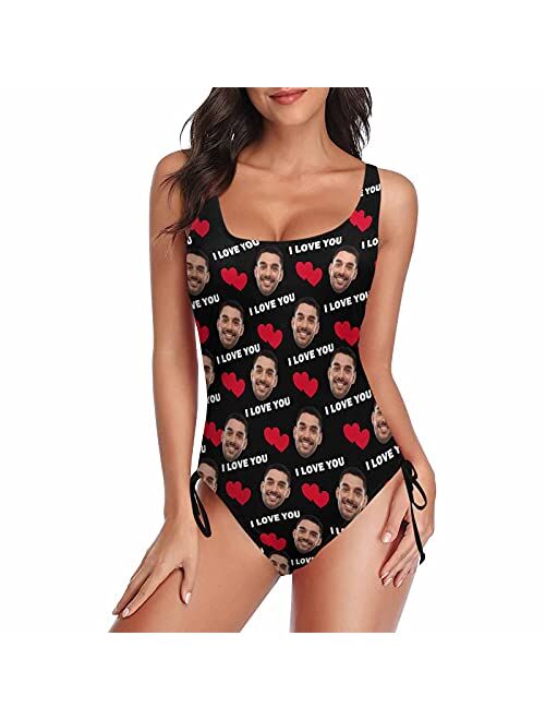 Interestprint Customized Womens Face One Piece Swimsuit Personalized Photo Bathing Suit Printing Swimwear