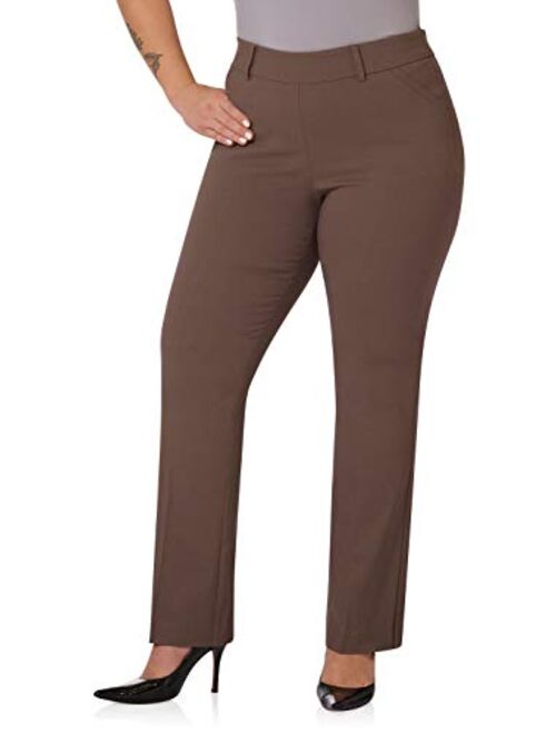 Rekucci Curvy Woman Ease into Comfort Barely Bootcut Plus Size Pant