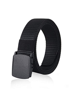 MIJIU Nylon Belts for Men 1.5inch Military Tactical Belt Adjustable Slide Plastic Buckle Web Canvas Belt Outdoor