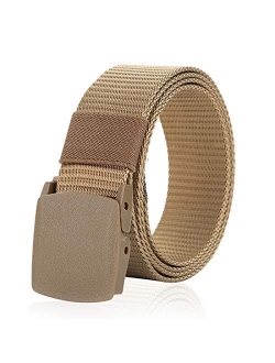 MIJIU Nylon Belts for Men 1.5inch Military Tactical Belt Adjustable Slide Plastic Buckle Web Canvas Belt Outdoor