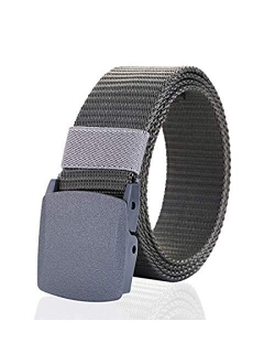 MIJIU Nylon Belts for Men 1.5inch Military Tactical Belt Adjustable Slide Plastic Buckle Web Canvas Belt Outdoor