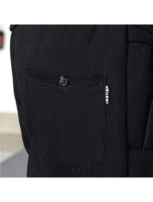 Hixiaohe Mens Winter Sherpa Fleece Lined Tapered Sweatpants Active Running Pants