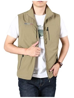 Hixiaohe Men's Causal Lightweight Outdoor Vest Fishing Travel Photo Safari Vest