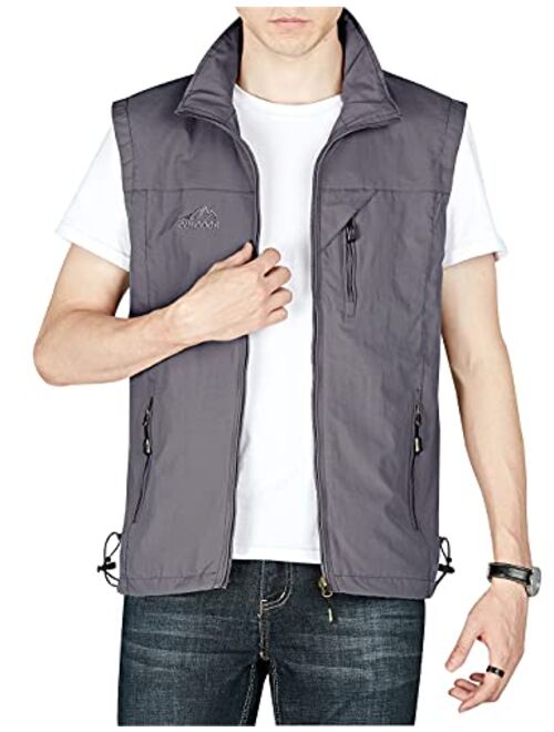 Hixiaohe Men's Causal Lightweight Outdoor Vest Fishing Travel Photo Safari Vest