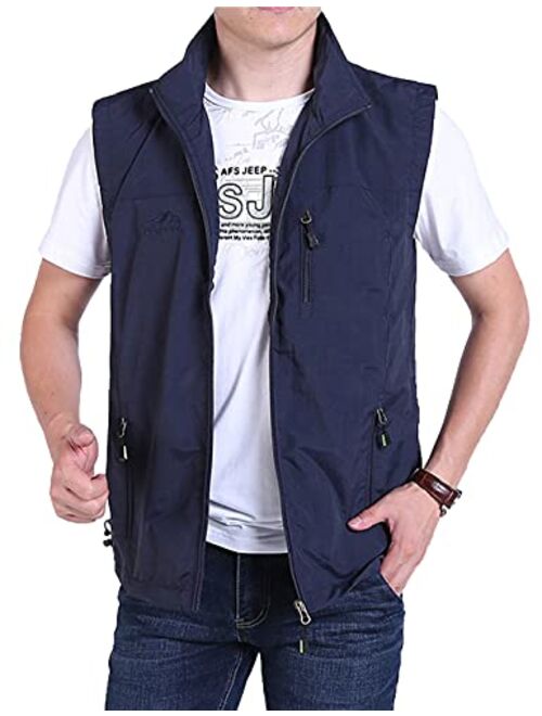 Hixiaohe Men's Causal Lightweight Outdoor Vest Fishing Travel Photo Safari Vest