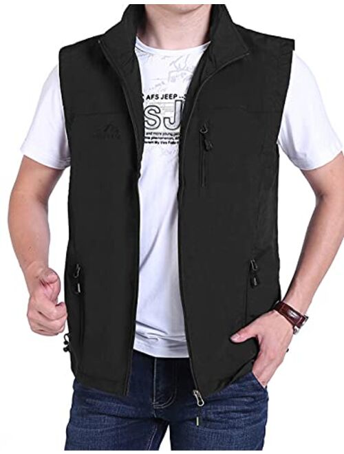 Hixiaohe Men's Causal Lightweight Outdoor Vest Fishing Travel Photo Safari Vest