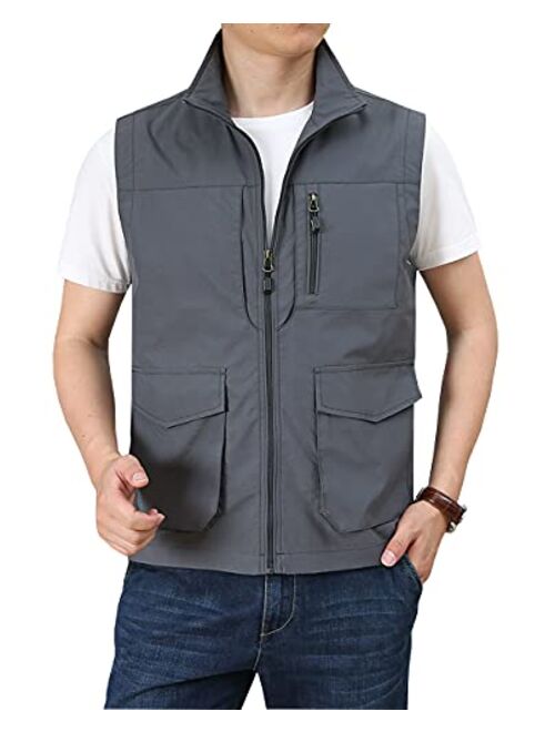 Hixiaohe Men's Casual Lightweight Outdoor Vest Work Fish Photo Travel Vest