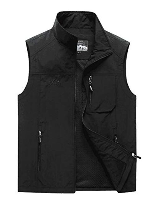 Hixiaohe Men's Casual Lightweight Outdoor Vest Work Fish Photo Travel Vest